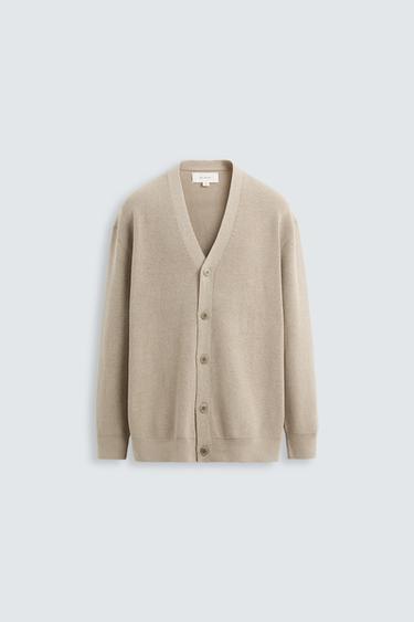 CÁRDIGAN MEZCLA ALGODÓN - Beige de Zara