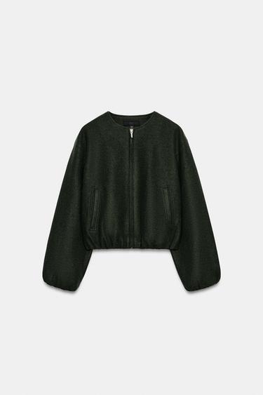 SOFT-TOUCH BOMBER JACKET - Khaki by Zara - Image 0