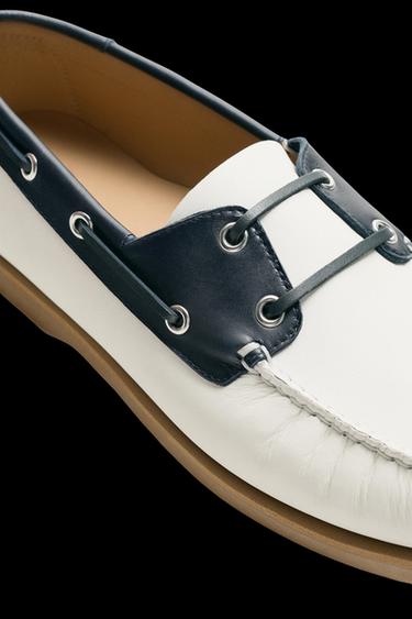 Zara LIMITED EDITION LEATHER BOAT SHOES - Multi-color