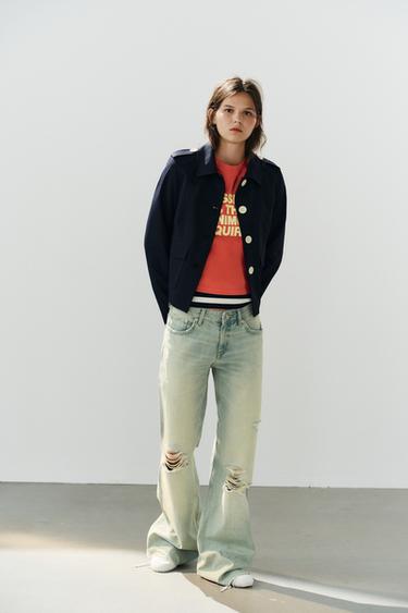 CONTRAST BUTTON POCKET BLAZER - Dark navy by Zara