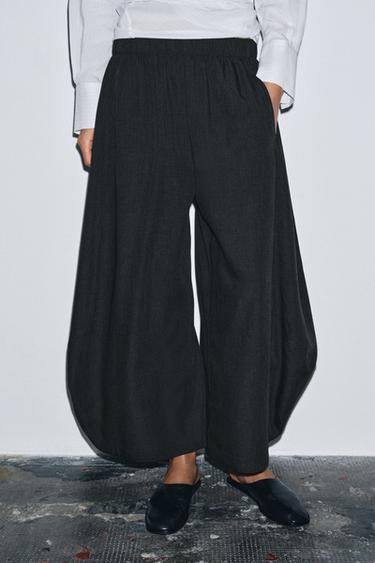 VOLUME FLOWY TROUSERS WITH WOOL ZW COLLECTION - Dark grey by Zara - Image 3