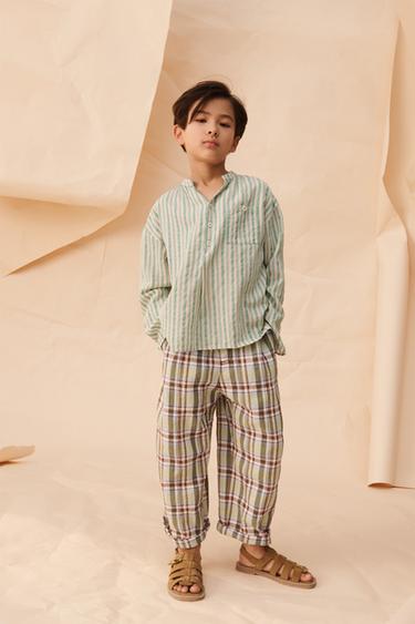 LIMITED EDITION STRIPED SHIRT WITH POCKET - Green stripe by Zara - Image 0