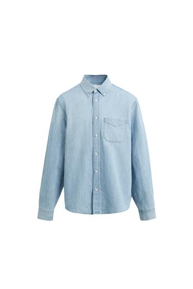 CAMISA DENIM REGULAR FIT - Azul claro de Zara