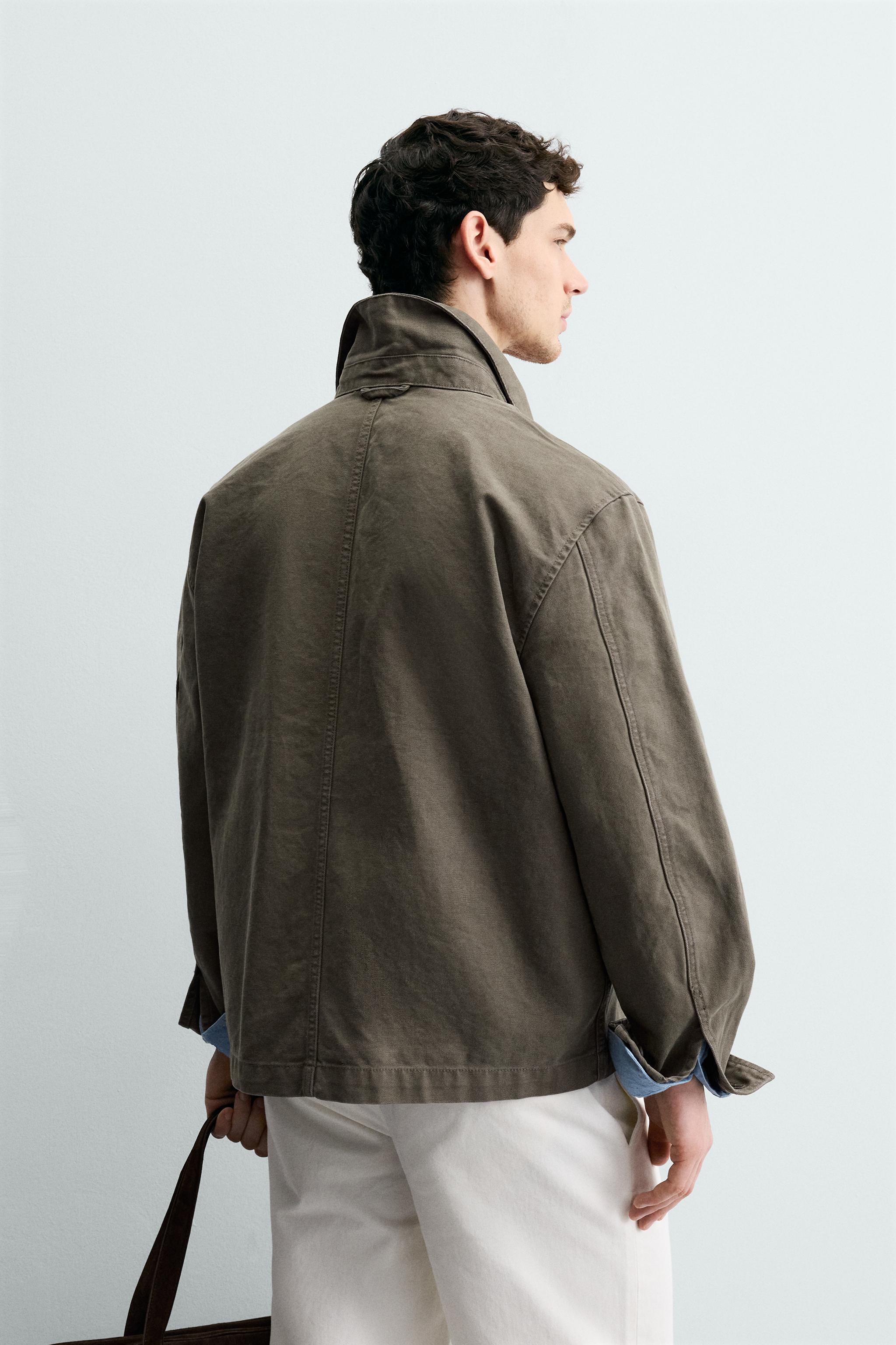WASHED CANVAS RELAXED FIT OVERSHIRT