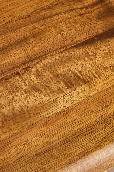 BEVELLED ACACIA STOOL - Brown by Zara - Image 3