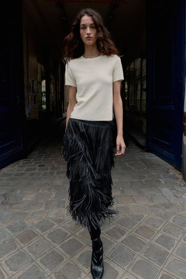SHORT SLEEVE SOFT-TOUCH KNIT JUMPER - Ecru by Zara