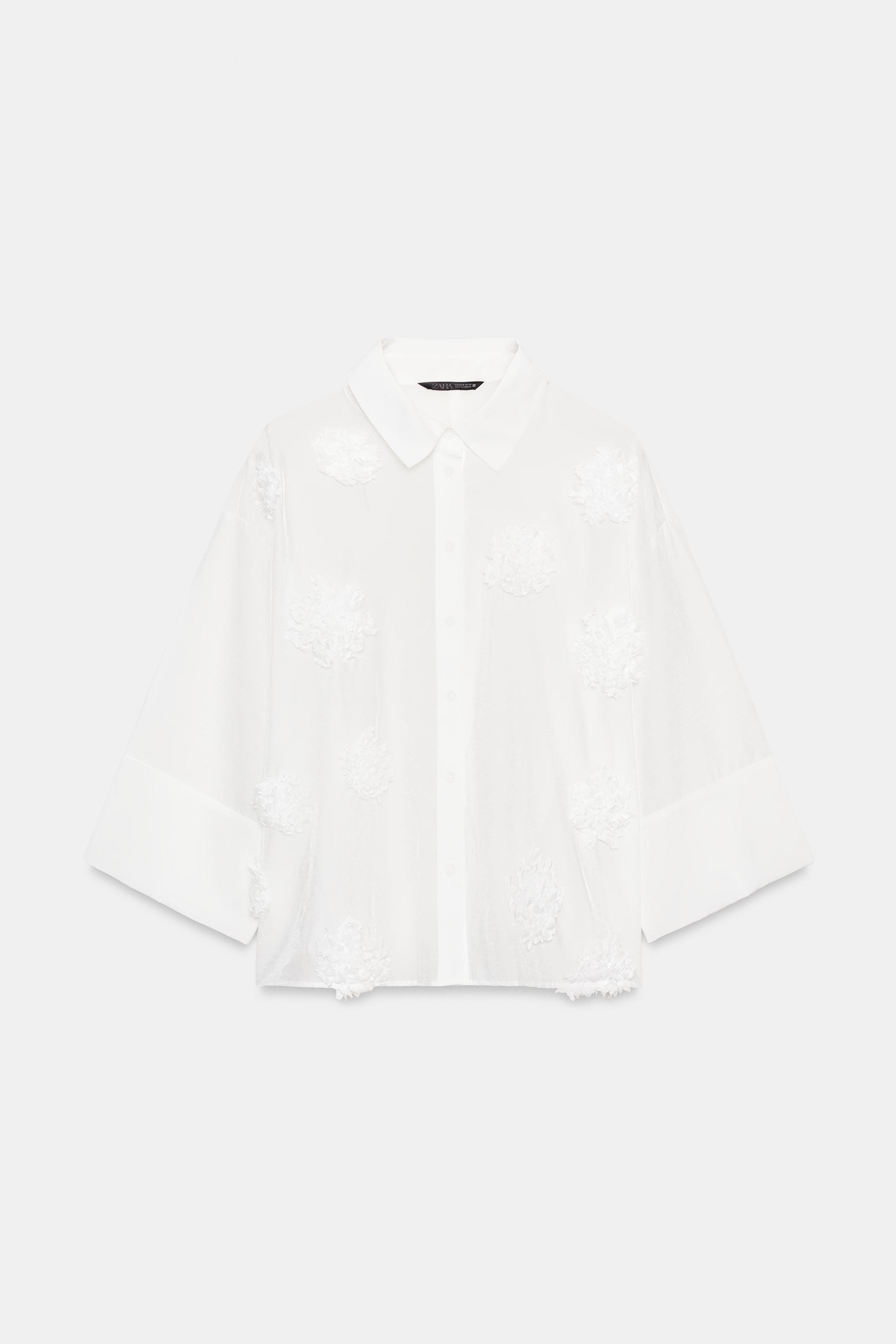 CHEMISE FLUIDE FLEURS EN RELIEF