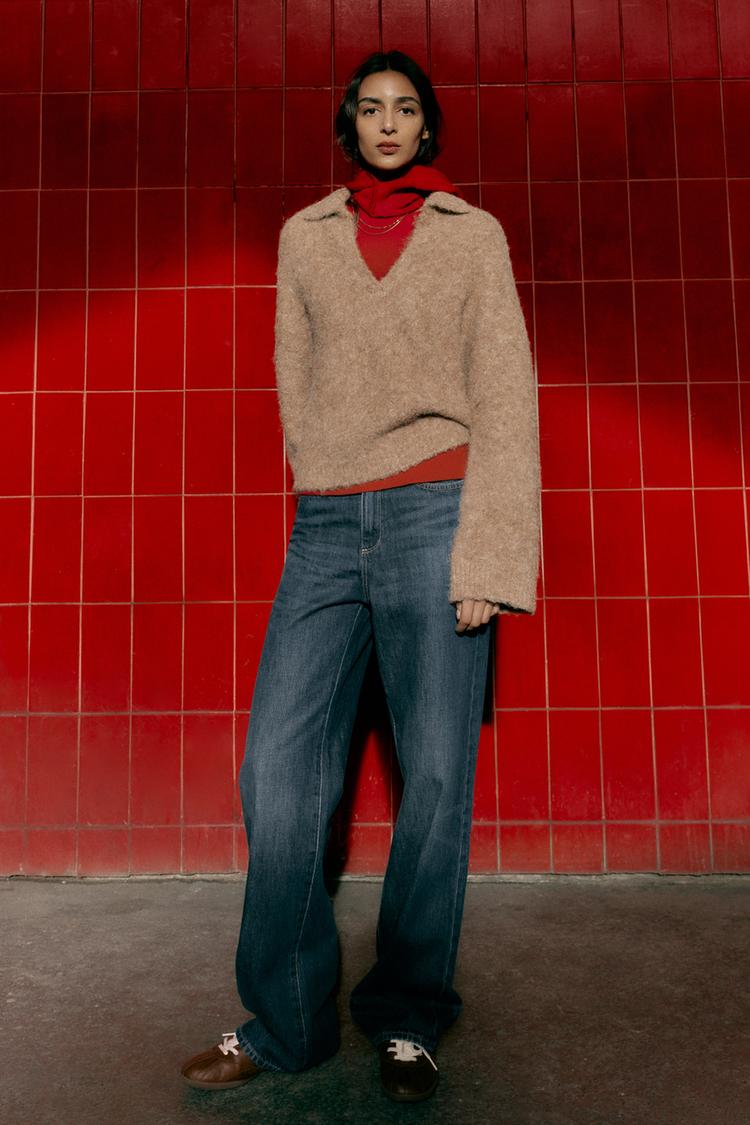 BRUSHED EFFECT KNIT JUMPER