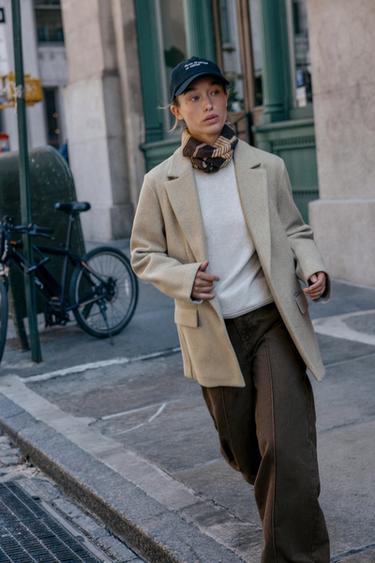 VESTE DOUCE À UN BOUTON - Beige chiné de Zara - Image 2