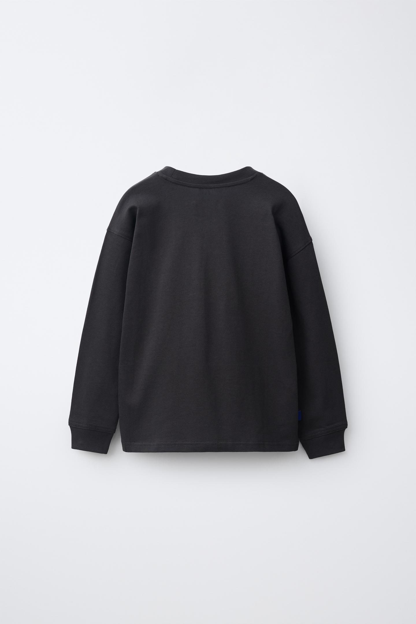 Детская футболка Zara Heavyweight, цвет: Антрацитовый серый — фото 2