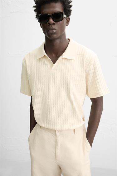 POLO STRUCTURÉ - Écru de Zara - Image 4