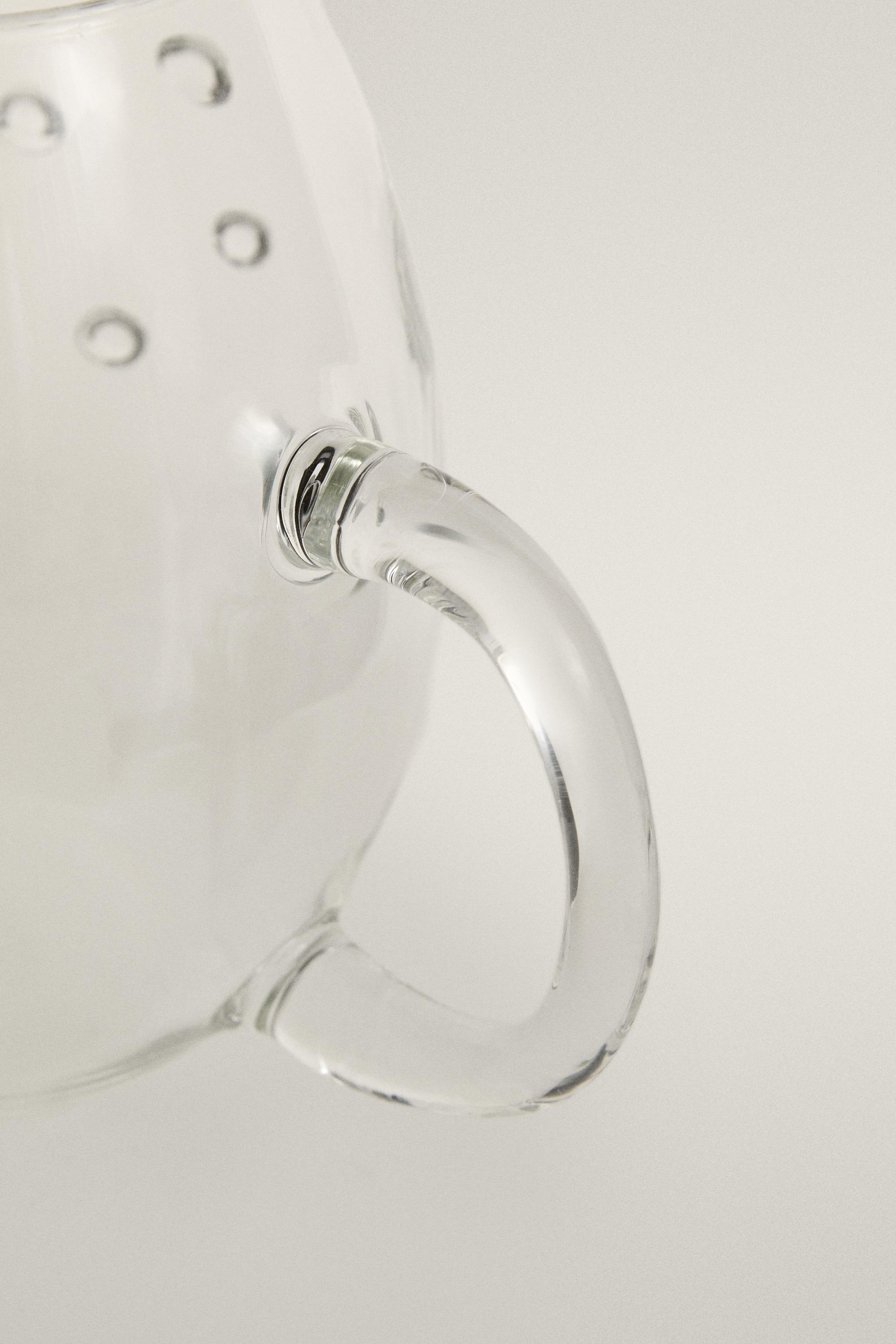 FISH AND BUBBLE BOROSILICATE GLASS PITCHER — Blue
