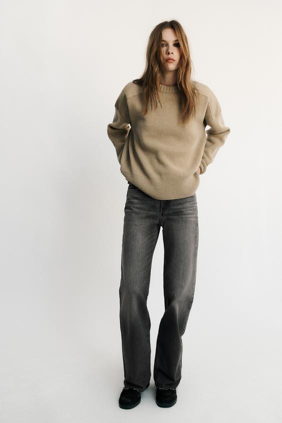 STRAIGHT-LEG LOW-RISE TRF JEANS - Grey de Zara - Imagen 0