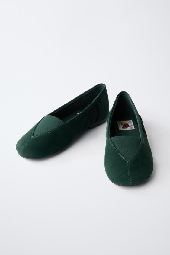 BALLERINES EN CUIR FRUIT OF THE LOOM™ - Vert de Zara - Image 2