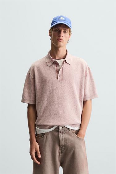 POLO PUNTO BOUCLÉ LAVADO - Rosa de Zara