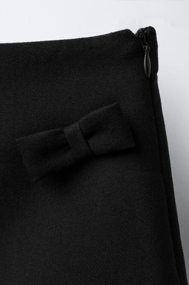 SKIRT WITH BOW APPLIQUÉ - Black by Zara - Image 2