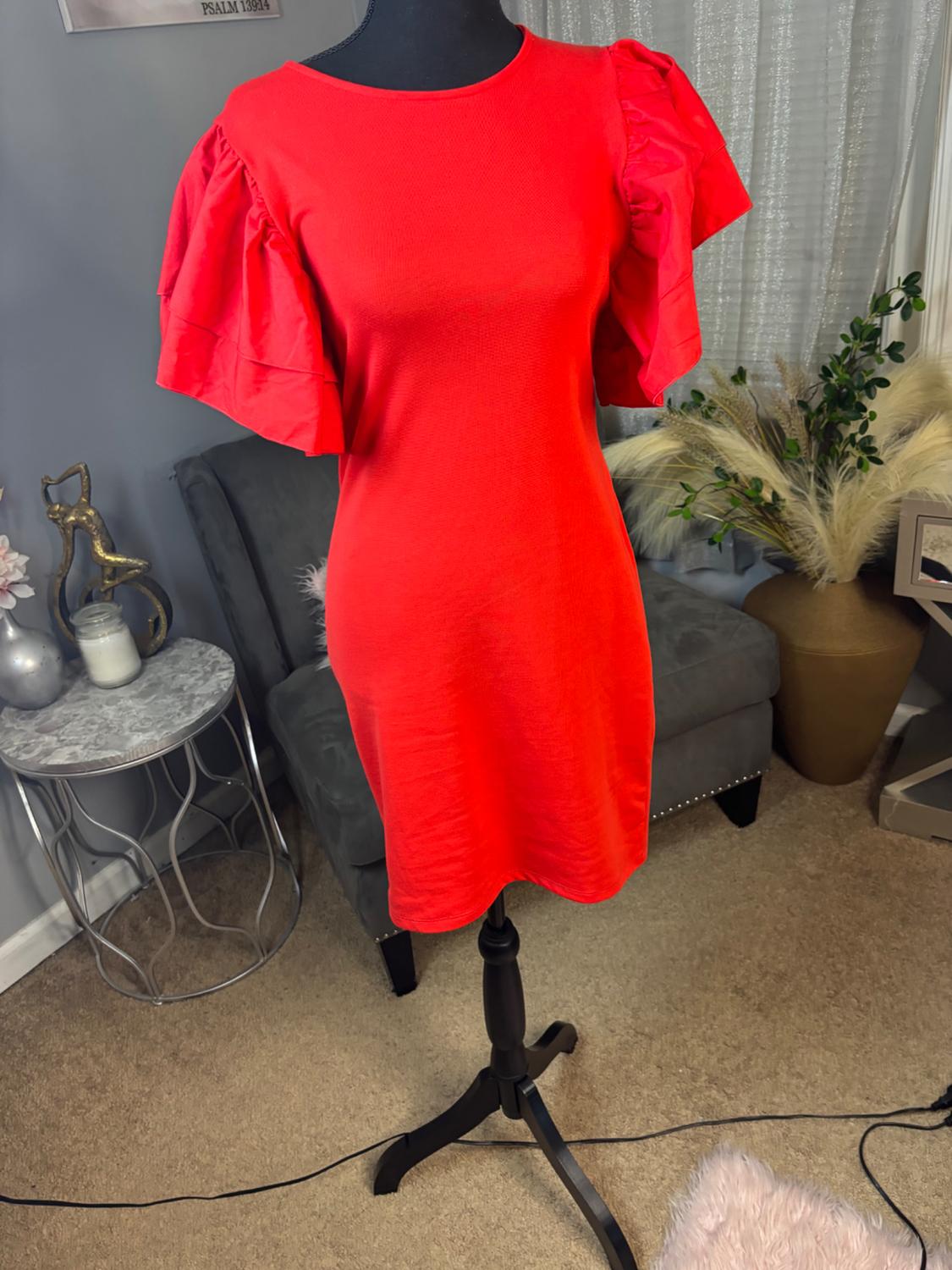 VESTIDO COMBINADO VOLANTES