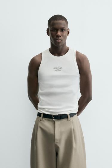 PRINTED TANK TOP - White by Zara