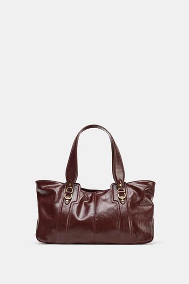 Zara TORBA ZA NOŠENJE PREKO RAMENA SA METALNIM DETALJIMA – Bordo