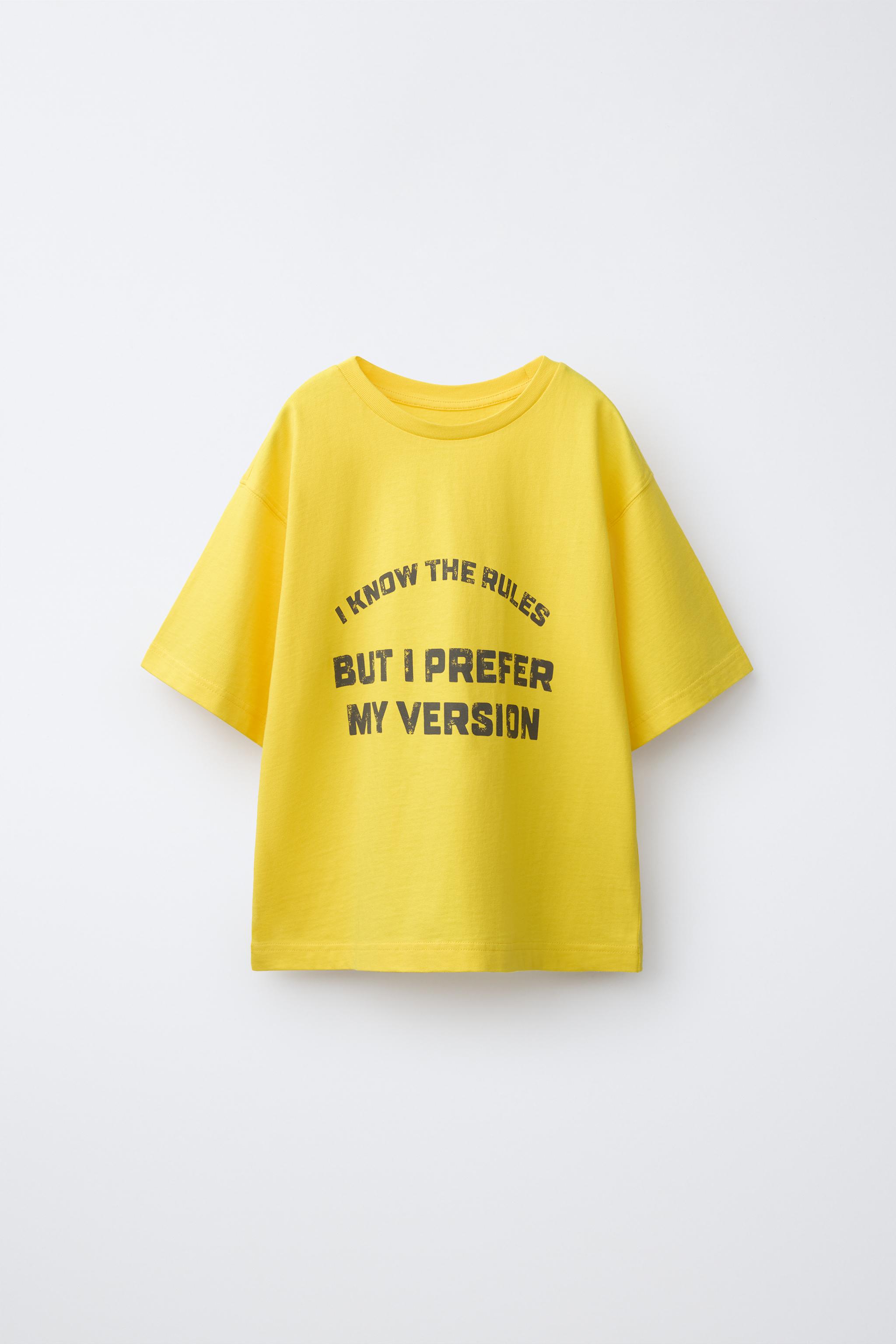 TEXT PRINT T-SHIRT — Bright yellow