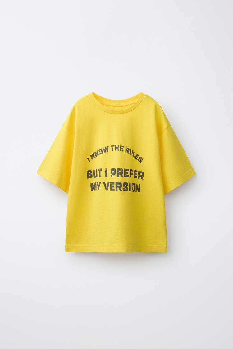 TEXT PRINT T-SHIRT — Bright yellow