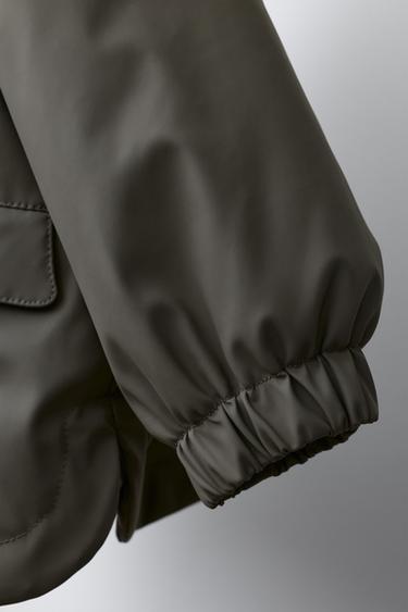 RUBBERISED WATER-RESISTANT RAINCOAT WITH FLEECE LINING - Anthracite grey by Zara - Image 5