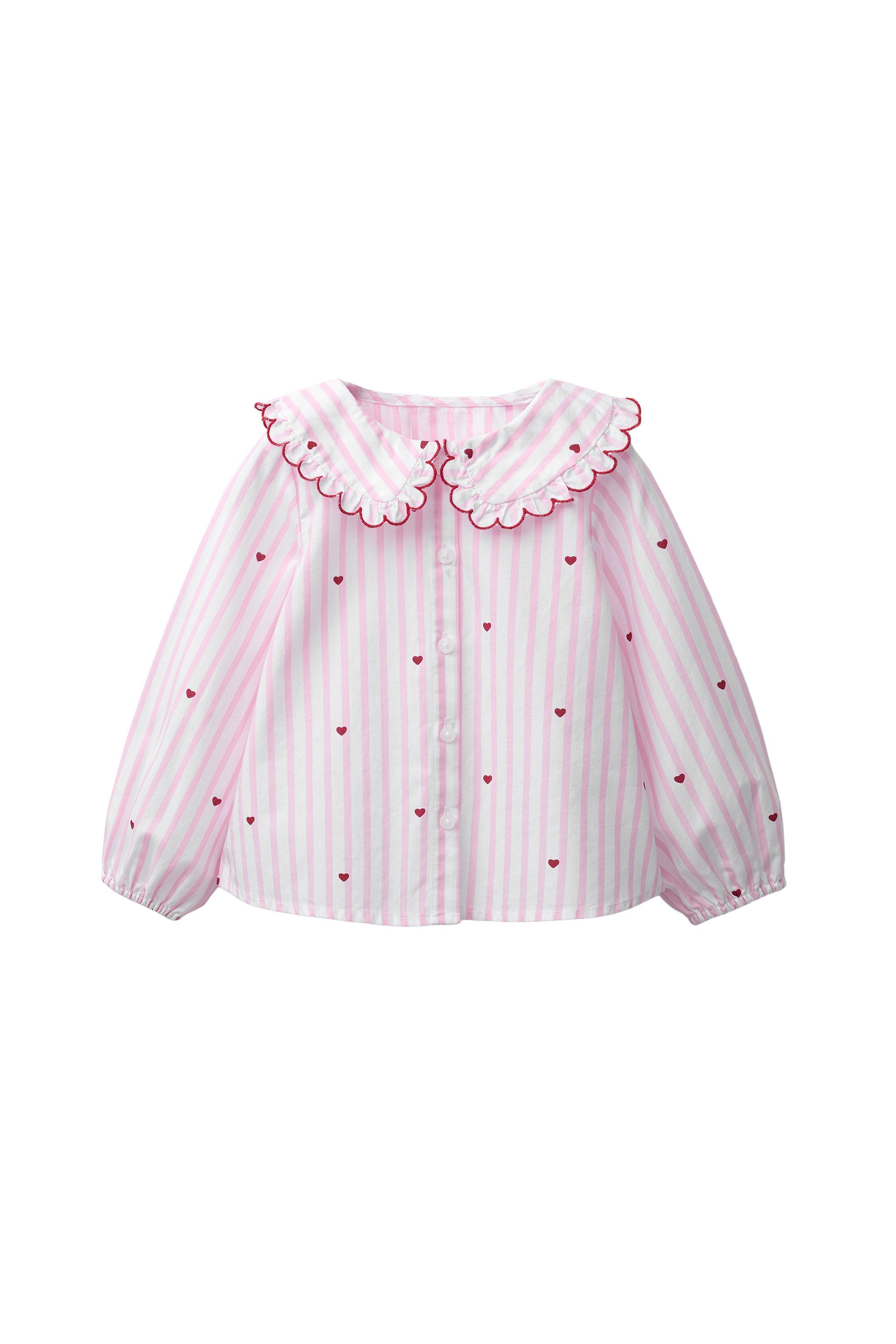 トップス Charmy collar top (Baby Pink) Baby Pink boohoo Plus Collar Detail Long Sleeve Top