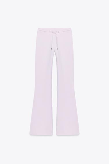 INTERLOCK FLARE TROUSERS - Pink by Zara