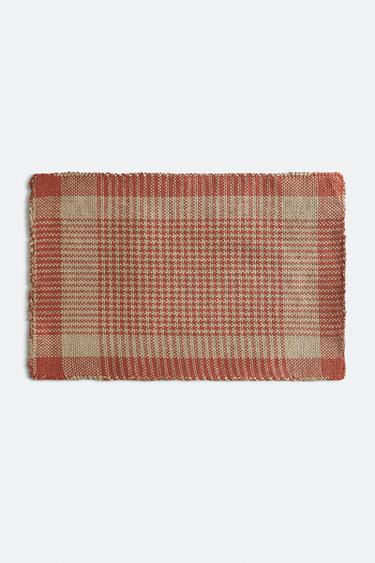 CHECKED PAPER PLACEMAT - Red / Orange by Zara