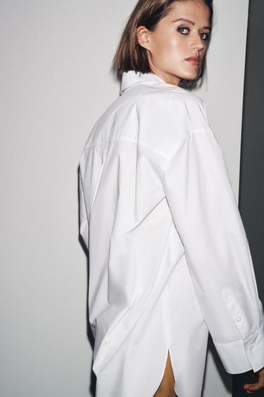 CAMISA DE POPELINE ZW COLLECTION - Branco da Zara