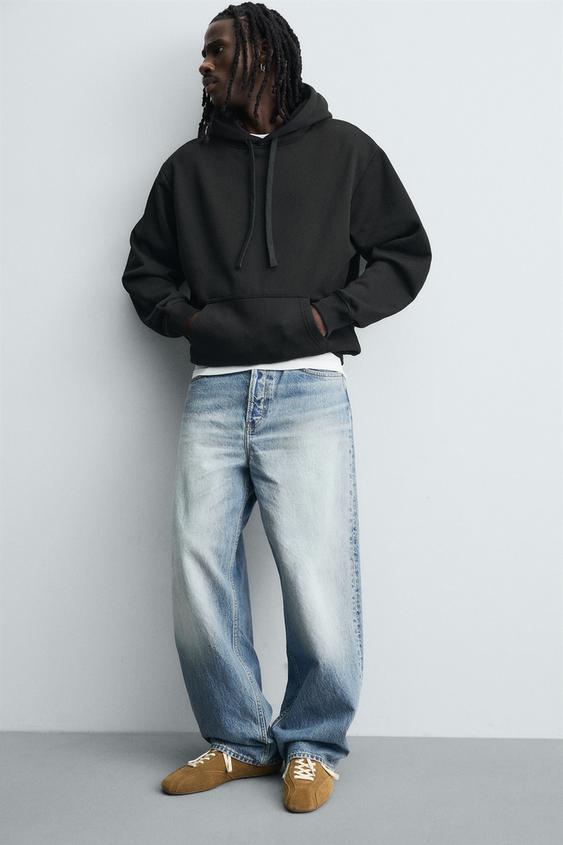 SWEAT À CAPUCHE BASIQUE HEAVYWEIGHT - Noir de Zara - Image 5
