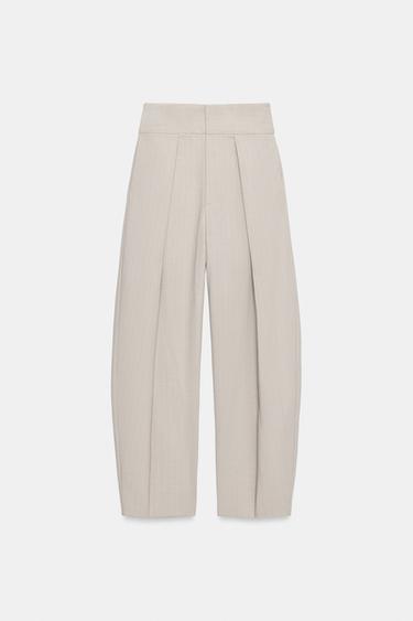 PANTALÓN BALLOON PLIEGUES - Verde medio de Zara