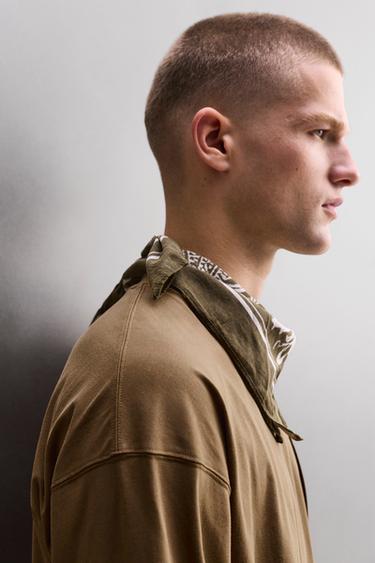 LONG SLEEVE T-SHIRT WITH POCKET - Light brown by Zara - Image 5