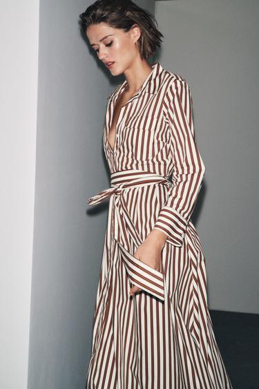 STRIPED SHIRT DRESS ZW COLLECTION - striped by Zara - Image 3
