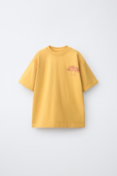 CAMISETA ESTAMPADO TEXTO - amarillo de Zara - Imagen 0