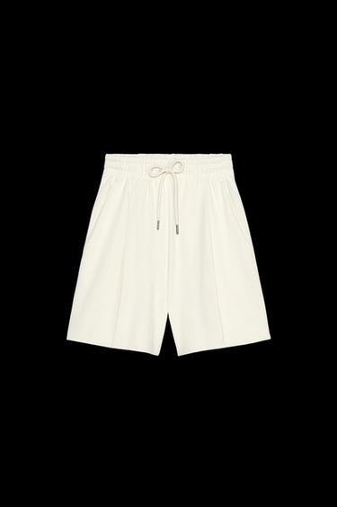 BERMUDA-SHORTS IM RUSTIKALEN LOOK MIT FALTEN - Cremefarben von Zara - Bild 0