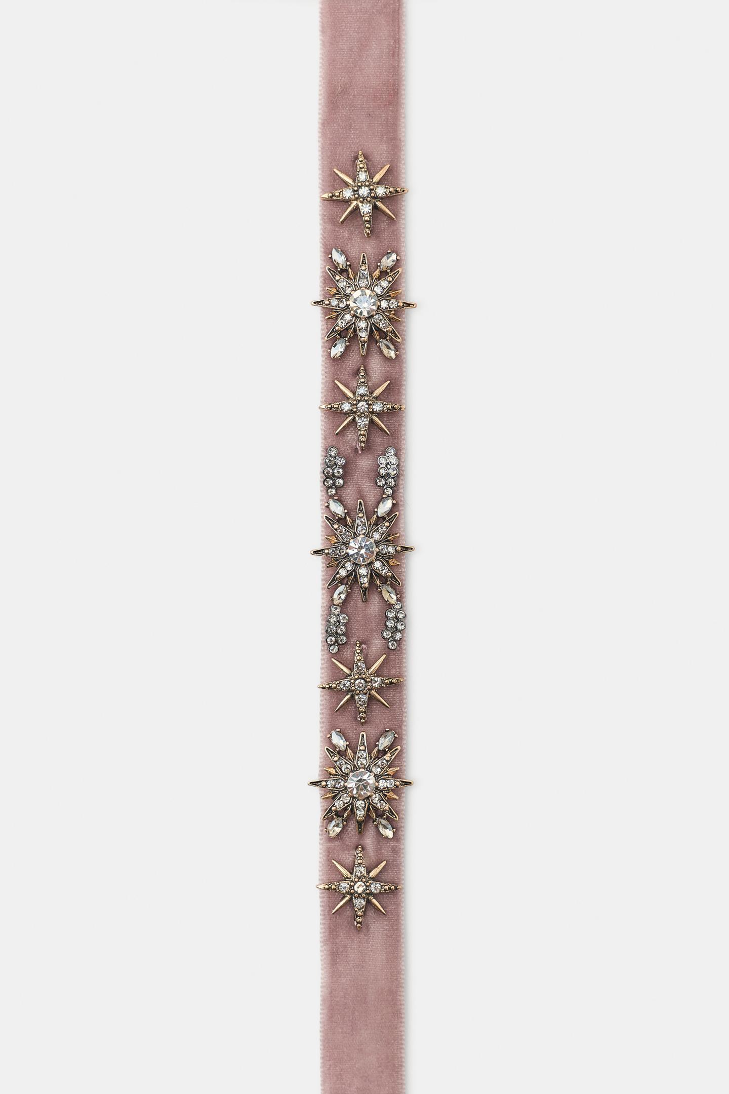 Женское колье Zara Velvet Star Shiny, цвет: Жемчужный серый — фото 3