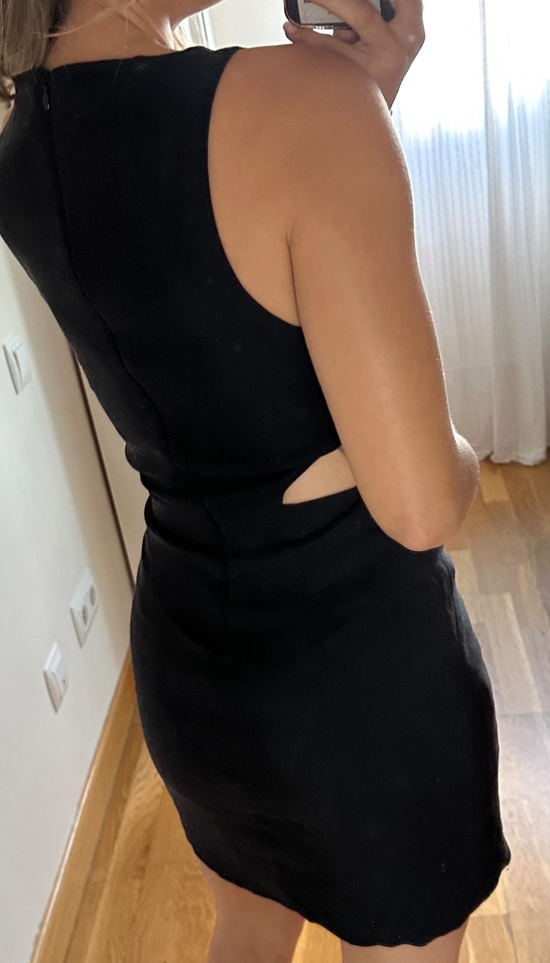 LINEN BLEND DRESS WITH CUT-OUT DETAIL - Image 3