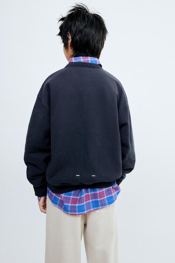STORIESZ - TEXTURED PLAIN SWEATSHIRT - navy by Zara - Image 0