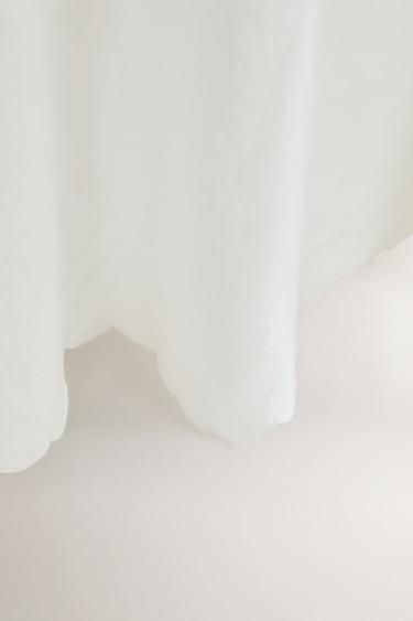 LINEN CURTAIN WITH OPENWORK EDGE - Oyster-white by Zara - Image 2