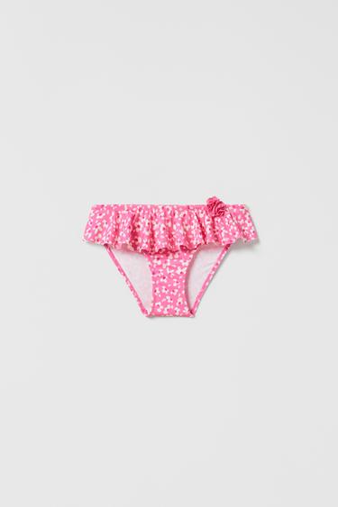 Zara KIDS/ FLORAL RUFFLED BOTTOMS - Fuchsia