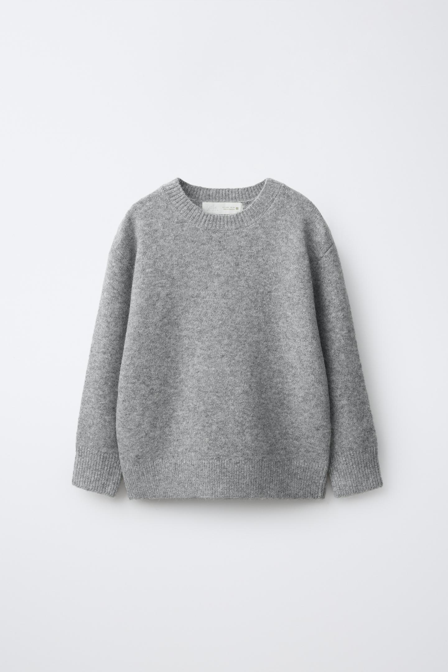 Детский свитер Zara Plain Knit, цвет: Серый