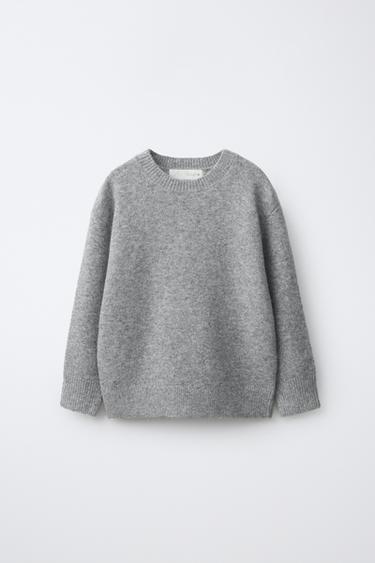 PLAIN KNIT JUMPER - Grey by Zara