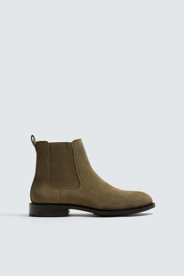 LEATHER CHELSEA BOOTS - Taupe Grey by Zara
