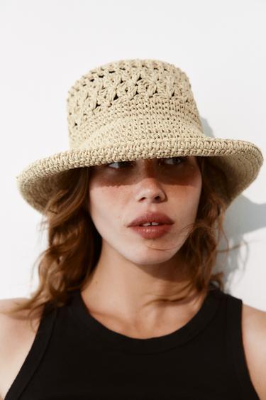 WOVEN BUCKET HAT - Light beige by Zara - Image 0
