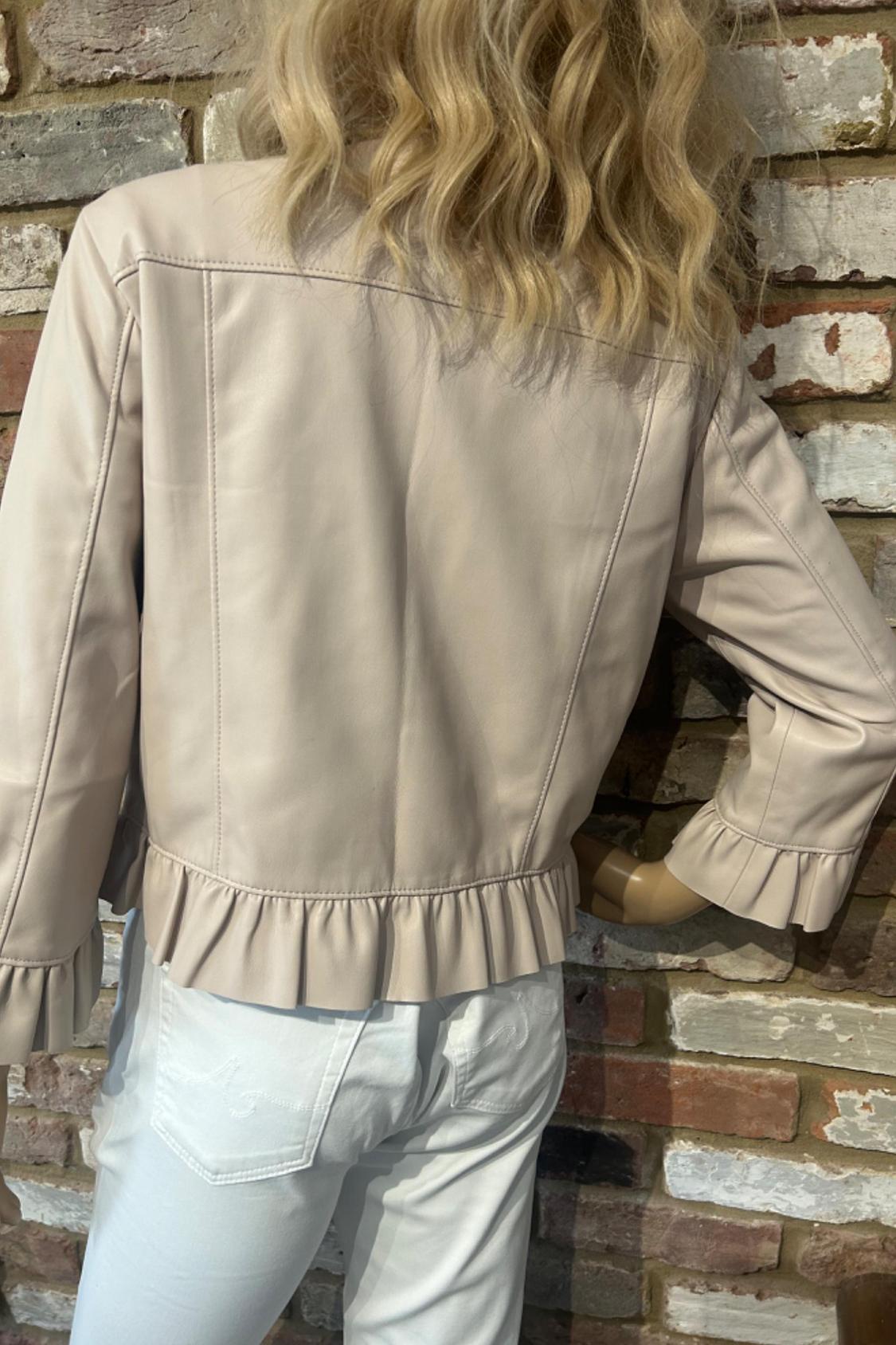 LEATHER EFFECT FRILLED JACKET - Image 4