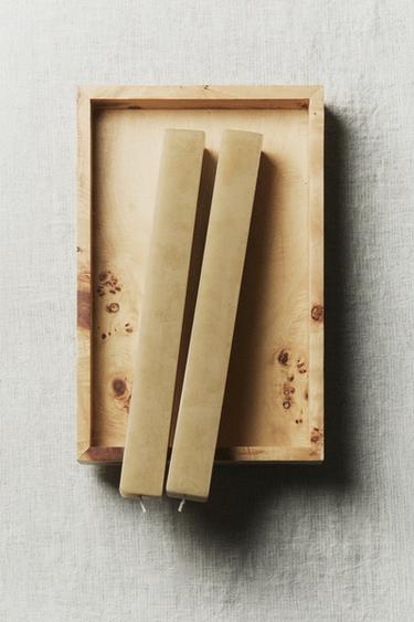 Zara SET OF SQUARED CANDLES (SET OF 2) - Green