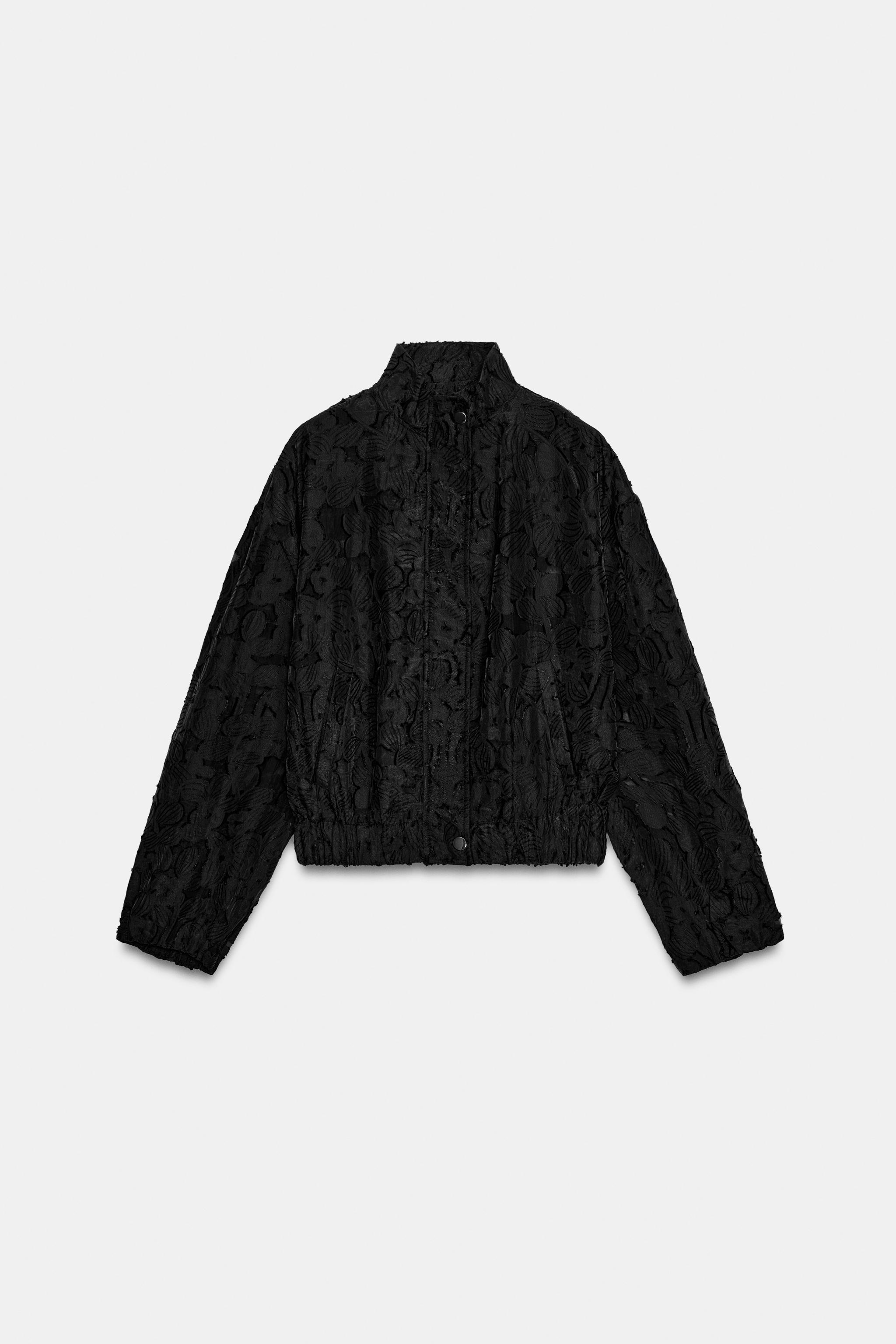 Zara devore süet bomber ceket görsel 7