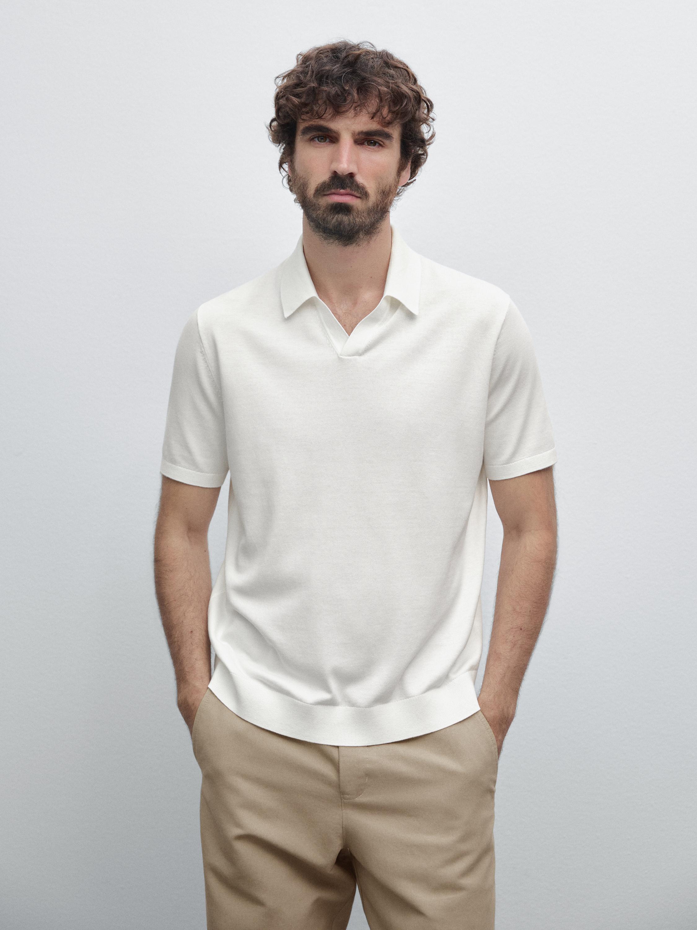 Polo en maille de coton à manches courtes