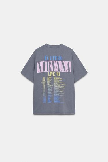 T-SHIRT EFFET DÉLAVÉ NIRVANA© - Gris anthracite de Zara - Image 4